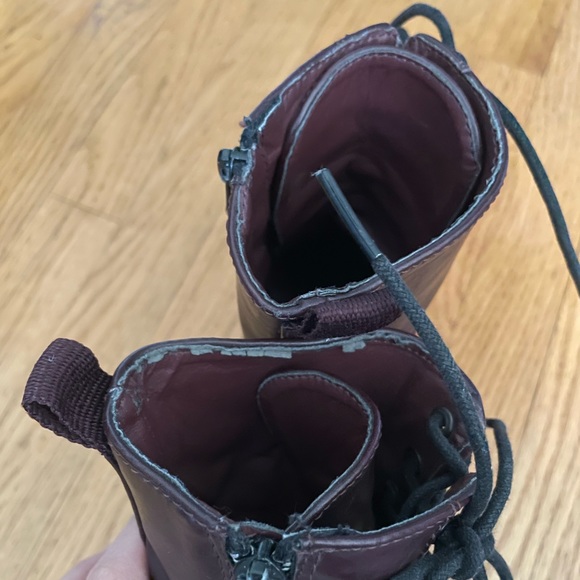 forever21 maroon chunky platform lace up heeled boots - Picture 8 of 8